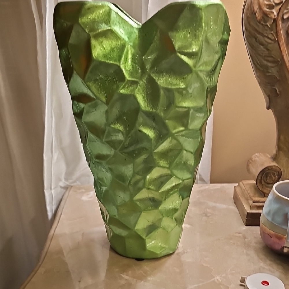 Emerald Faceted Vase Ceramic Vase New Without Tag
